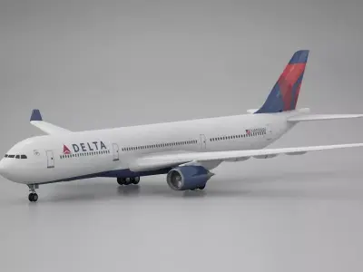 Airbus A330 Delta  3D Model 3D model