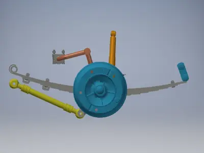 truck suspension system 3D model