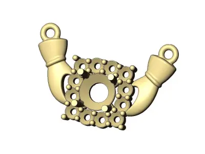 Rounded square diamond cluster holding hands pendant 3D print model