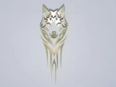 Stylized Wolf Head 3D Model Low-poly 3D model