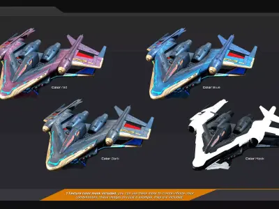 BB4 - GUARDIAN Fighter Low-poly 3D model