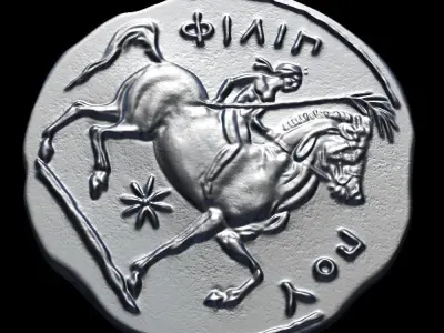 old greek coin-3d print model 3D print model