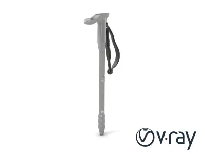 Adventure Trail Pole model pack with ergonomic grip and matte... Low-poly 3D model