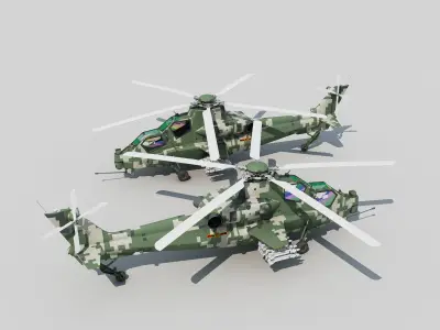  Chinese armed helicopter  3D model