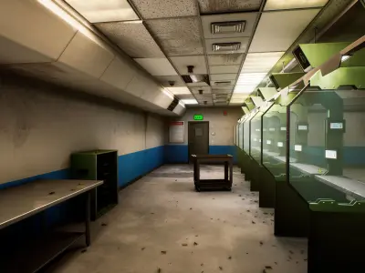 Shooting Range Low-poly 3D model 2