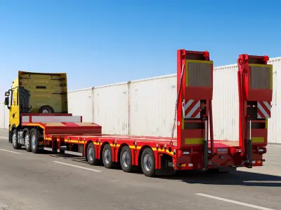 Renault T FlatBed Trailer 3D model