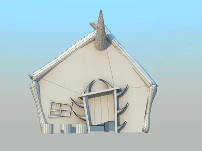 Old tent house Low-poly 3D model
