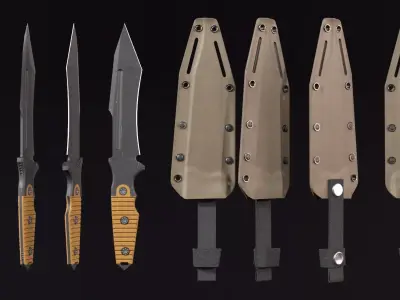 Knife Tactical Recce2 Low-poly 3D model