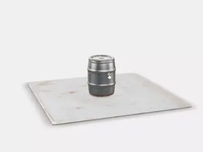 Worn Bio Barrel Low-poly 3D model