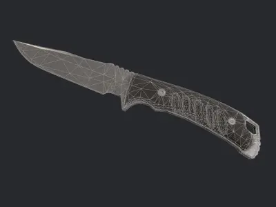 Combat Knife - Knife - Hunting Knife - Game Ready Knife  Low-poly 3D model