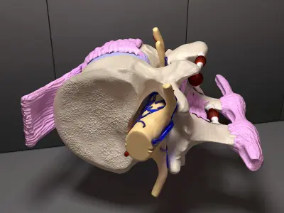 Part of the Human Spine 3D model purchase