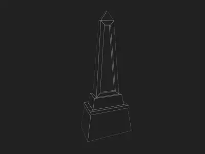 Gravestone Low-poly 3D model 4