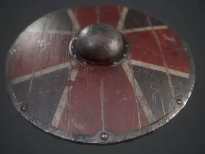 Game Ready Viking Shield 01 Low-poly 3D model