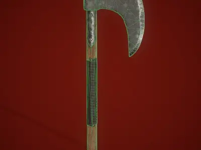Battle Axe Low-poly 3D model 36
