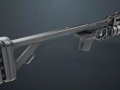 Grenade Launcher 03 Black Standalone  All PBR Unity UE Textures Low-poly 3D model