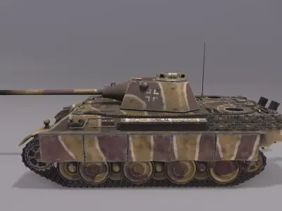 Panther F Tank  Low-poly 3D model