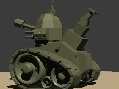 Mini War Tank - lowpoly Low-poly 3D model