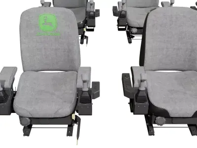 Heavy Machinery Seat with Controls Multi-Brand new and wear Low-poly 3D model