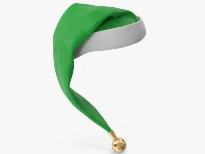 Christmas Hat Green with Bell 2 v2 3D model