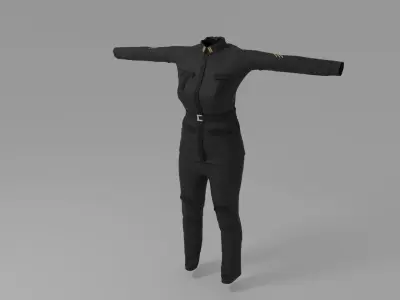 WW2 Soldier Woman Uniform Low-poly 3D model