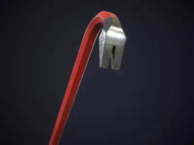Steel Crowbar Low-poly 3D model