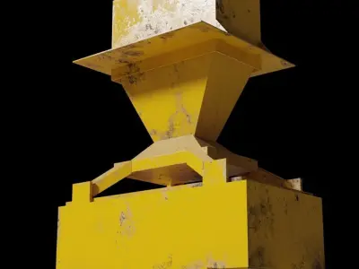 Rusty Concrete Casting Machine Factory  Flying Hopper Low-poly 3D model
