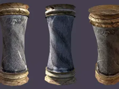 Sandstone Marble Fantasy Pillars LOWPOLY Low-poly 3D model