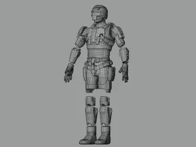 Futuristic Combat Exo-Suit Tactical Armor Concept Design 3D model