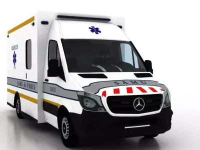 Mercedes Benz Sprinter 2015 Truck France Ambulance 3D model