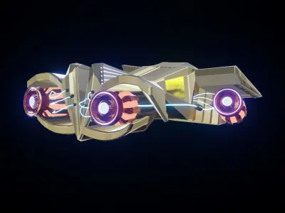 spacecraft futuristic spaceship 3D model