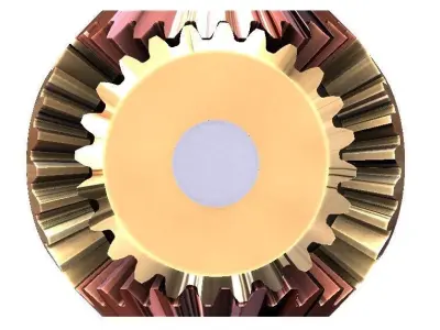 Bevel gear transmission set-5 gears Free 3D print model