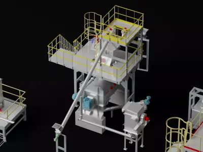 Industrial Processing Plant Equipment Pack Low-poly 3D model