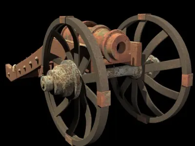 Howitzer cannon wheel 3D model