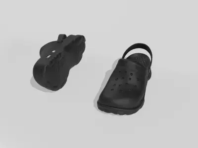 Clogs Sandal Black 3D model