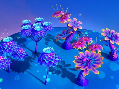 Mystic Forest Low-poly 3D model