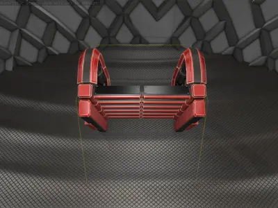 Sci-Fi Stairs - 11- Red Version Low-poly 3D model