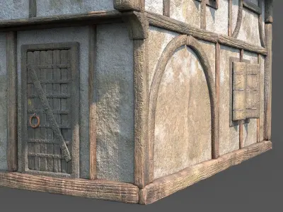 Medieval Village House 09 Low-poly 3D model
