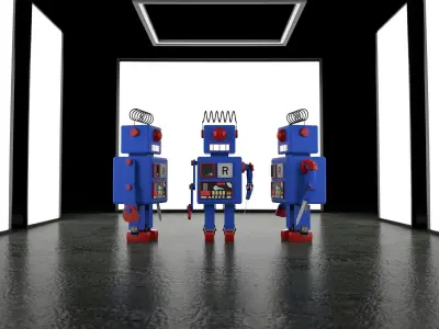 Sci-Fi Robot 3D model 8