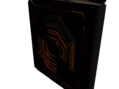 SciFi Wall Panel Interface Glowing 3D model