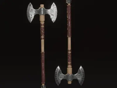 Viking Axe pack PBR Low poly game ready Low-poly 3D model