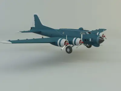 Boeing B-17 historic fighter jet 3D model