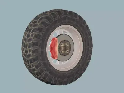 Car-Truck Wheel DD Low-poly 3D Model Low-poly 3D model