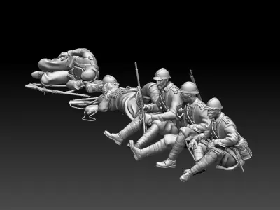French soldier  ww2 3D print model