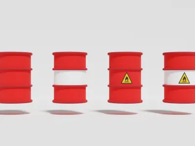 20 Low-Poly Barrels Low-poly 3D model