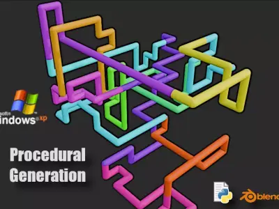 3D Pipes Procedural ScreenSaver - Windows 3D model