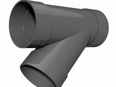PVC Low Pressure Tees 45 Degrees - Socket Ends Free 3D model