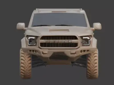 Realistic Sci-Fi Tactical Armored SUV Low-poly 3D model
