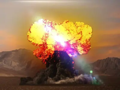 FumeFx Heavy Explosion Element Asset File for 3d studio Max Low-poly 3D model