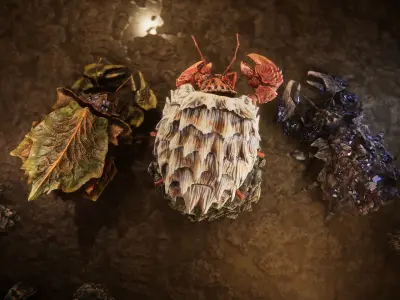 Crabs pack Low-poly 3D model
