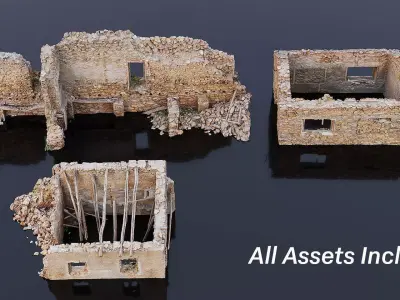 House Ruins Free low-poly 3D model